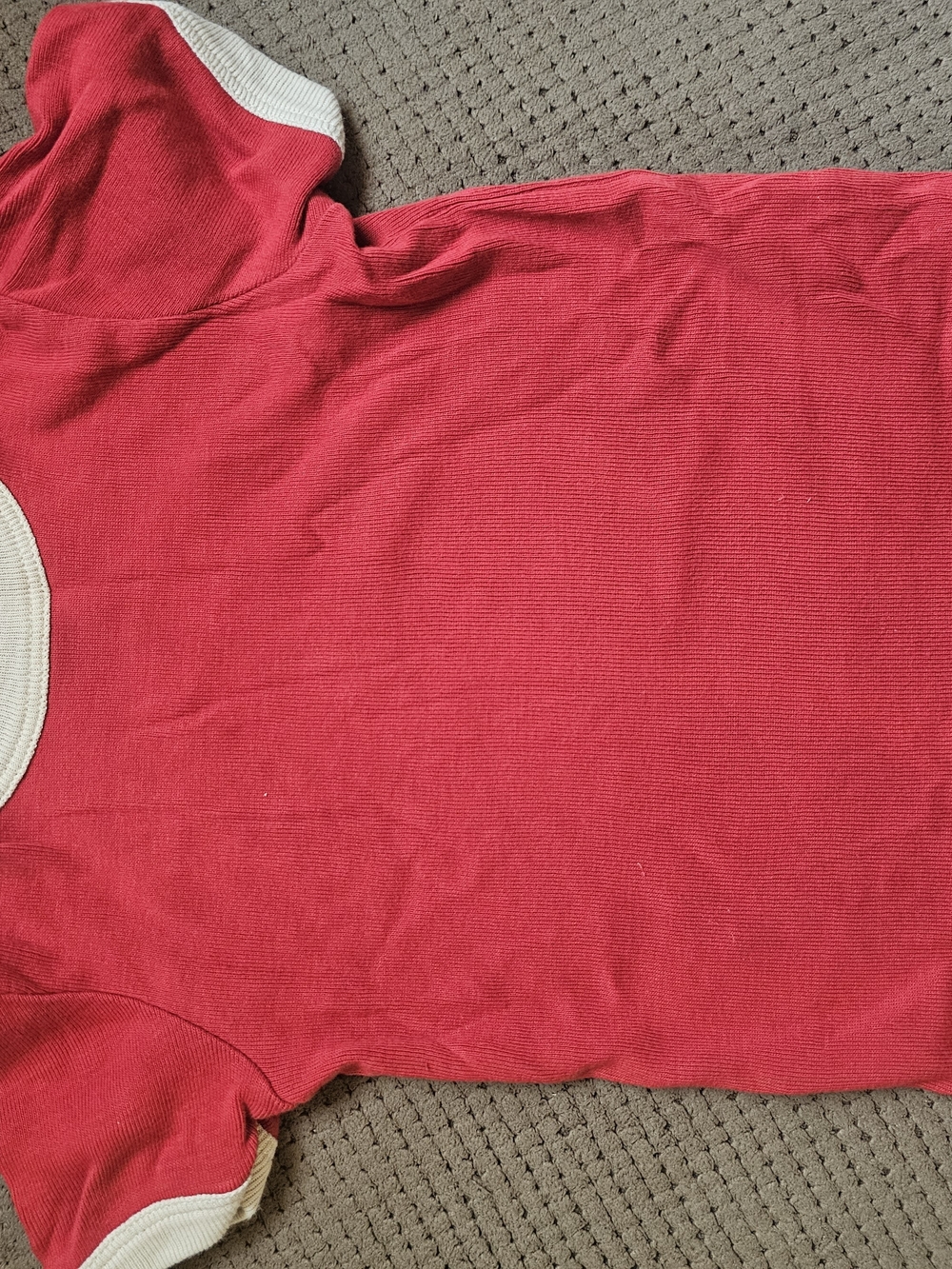 Fin & Vince Vintage Tee Red Tee with Cream Trim